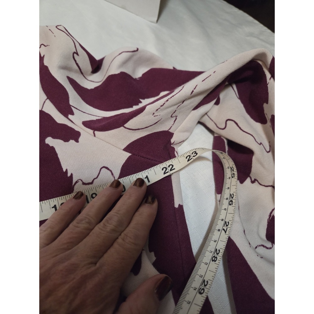 adidas Mens L Pullover Sweatshirt Burgundy White Logo Abstract Fleece Poly - Picture 4 of 6